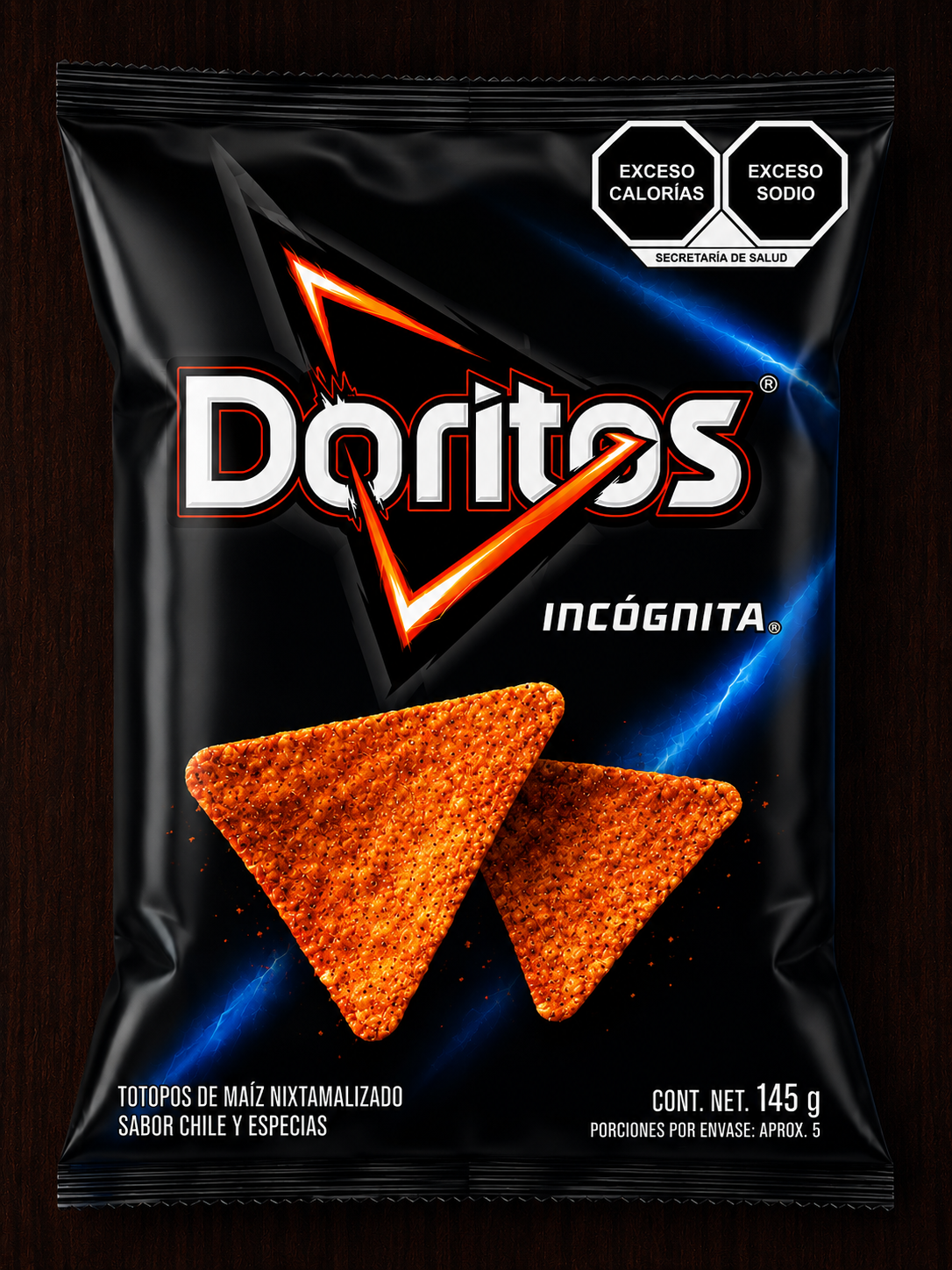 Doritos Incógnita Totopos de Maíz Sabor Chile y Especias 145 g (5.11 oz) | Sabritas